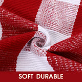 Christmas Red and White Plaid Rug, 28 x 43 Inches Cotton Hand-Woven Layered Door Mat for Front Porch, Entryway, Outdoor Holiday Decor, Washable Buffalo Check Rug for Home, Patio, Kitchen Homydecor