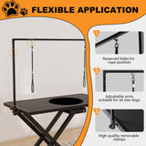 Goldshire Professional Electric Lift Dog Grooming Table, 50 Inch Heavy Duty Pet Grooming Station with Roller, Adjustable Overhead Arms and Tool Organizer Suitable for Home and Commercial Use Goldshire