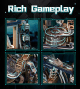 ROBOTIME Motorised Wooden Puzzles for Adults - 3D Puzzles for Adults LGC01 Marble Spaceport - Wooden Marble Run Model to Build - Space/STEM/Engineering Gift ROBOTIME