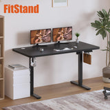 FitStand Adjustable Stand Up Desk with Memory Preset, Standing Desk 55 x 24 Inch Electric Stand Up Desk Home Office Desk Computer Workstation Sit Stand Desk, Splice Black Top + Black Frame FitStand