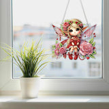 SENQAO Angel Hanging Diamond Art Painting Kits for Adults Beginners, 5D Special Shape Diamond Art Kits, Valentine's Day Fairy Crystal Rhinestones Diamond Gem Art Painting for Home Garden Wall Decor SENQAO