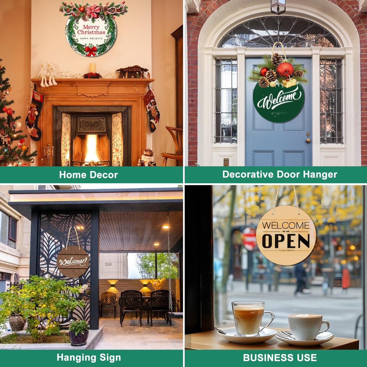 6 Pcs Sublimation Door Hanger Blanks, 10 Inch Round Sublimation Metal Sign Blanks Door Hangers, Sublimation Christmas Ornament Blanks, Aluminum Sublimation Photo Blank for DIY Crafts Door Home Decor ToBeAce