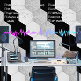 18 Pack Acoustic Panels-12"X10"X 0.4" Self-Adhesive Soundproof Wall Panels High-Density Sound Absorbing Panel Acoustic Treatment Panel Used in Home & Offices （Black Hexagon） Dmsky