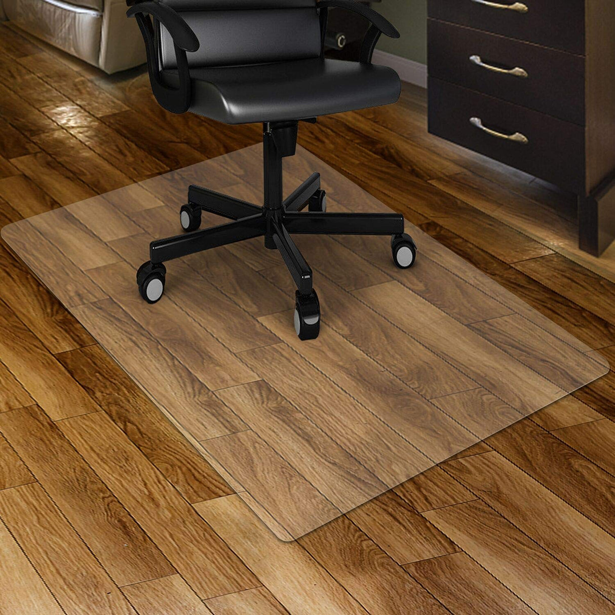 Kuyal Clear Chair mat for Hardwood Floor 46 x 60 inches Transparent Floor Mats Wood/Tile Protection Mat for Office & Home (46" X 60" Rectangle) Kuyal