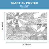 Dekali Designs Seascape Extra Large Coloring Poster for Adults - 35 x 52 Inches Giant Sized on Thick Premium Drawing Paper Dekali Designs