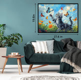 Cat Puzzles for Adults 1000 Pieces, Butterfly Cats Flower Jigsaw Puzzles, Animal Cute Kitten Challenging Puzzle as Wall Decor PPuzzling