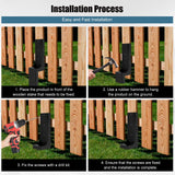 CNQLIS Heavy-Duty Steel Fence Post Repair Kit,Fence Post Anchor Ground Spike for Repairing Broken Wooden Fence Post Repair Stakes,3.6"x3.6" (6 Pack) CNQLIS