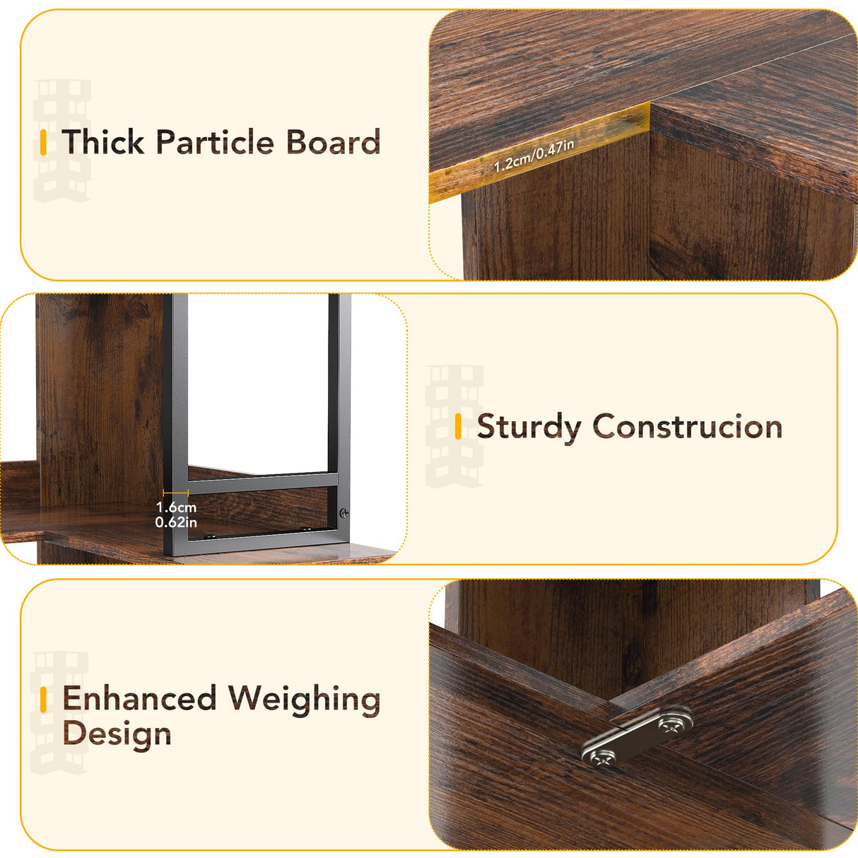 Decofy 7 Tier Corner Bookshelf, 70.86” Tall Corner Bookcase, Wood and Metal Industrial Storage Corner Shelf, Large Modern Display Storage Rack for Living Room Home Office - Brown Decofy