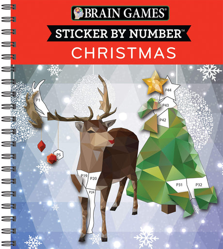 Brain Games - Sticker by Number: Christmas (28 Images to Sticker - Reindeer Cover) (Volume 1) Publications International, Ltd.
