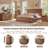 Farmhouse Nightstand with Charging Station, 18" Rustic Night Stand with 2 Storage Drawers, Wood End Table for Bedroom, Living Room, Reclaimed Barnwood RedLemon