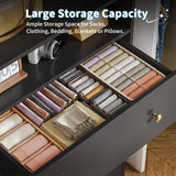 EnHomee Dresser with LED Light, Tall Dresser for Bedroom, Black Dresser&Chest of Drawers Wooden Dresser for Hallway, Closet, Entryway, 43.3" H x 27.5" W x15.7 D EnHomee