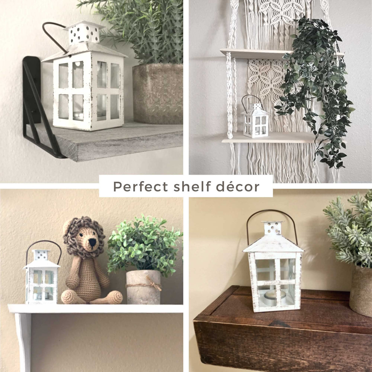 Kate Aspen Rustic Farmhouse Decor White Candle Holder Lantern Decorative (5 Inch), Wedding Decoration, Centerpiece Table Decorations, Home Decor, Shelf Decor, Fireplace Lantern Kate Aspen