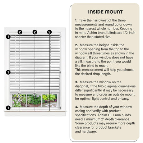 Achim Home Furnishing Cordless GII Luna 2" Slat Mahogany Venetian Window Blinds 43" W x 64" L PowerSellerUSA