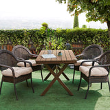 Sweet Home Collection Patio Cushions Outdoor Chair Pads Premium Comfortable Thick Fiber Fill Tufted 19" x 19" x 5" Seat Cover, 2 Pack, Cream Sweet Home Collection