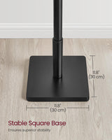 VASAGLE Coat Rack, Solid Wood Coat Stand, Freestanding Hall Tree, 8 Hooks, Ink Black URCR010B01 VASAGLE