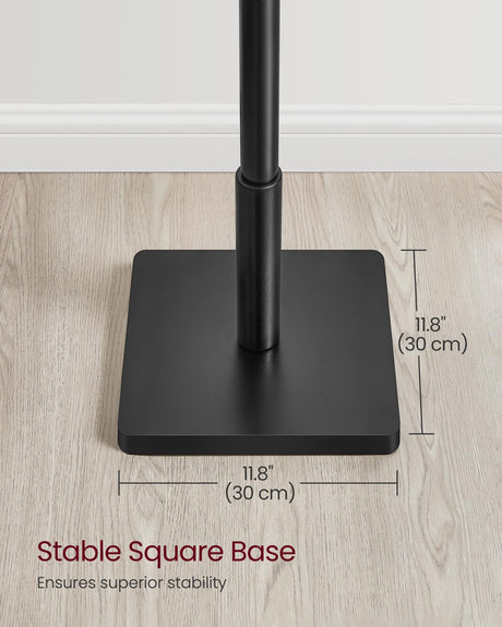 VASAGLE Coat Rack, Solid Wood Coat Stand, Freestanding Hall Tree, 8 Hooks, Ink Black URCR010B01 VASAGLE