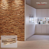 Wall!Supply - 3D Reclaimed Teak Wood Wall Panels - Colorado UltraWood Wall Covering for Feature Walls - Modern Wallpaper Alternative - Easy DIY Installation - 10-Pack Wall!Supply