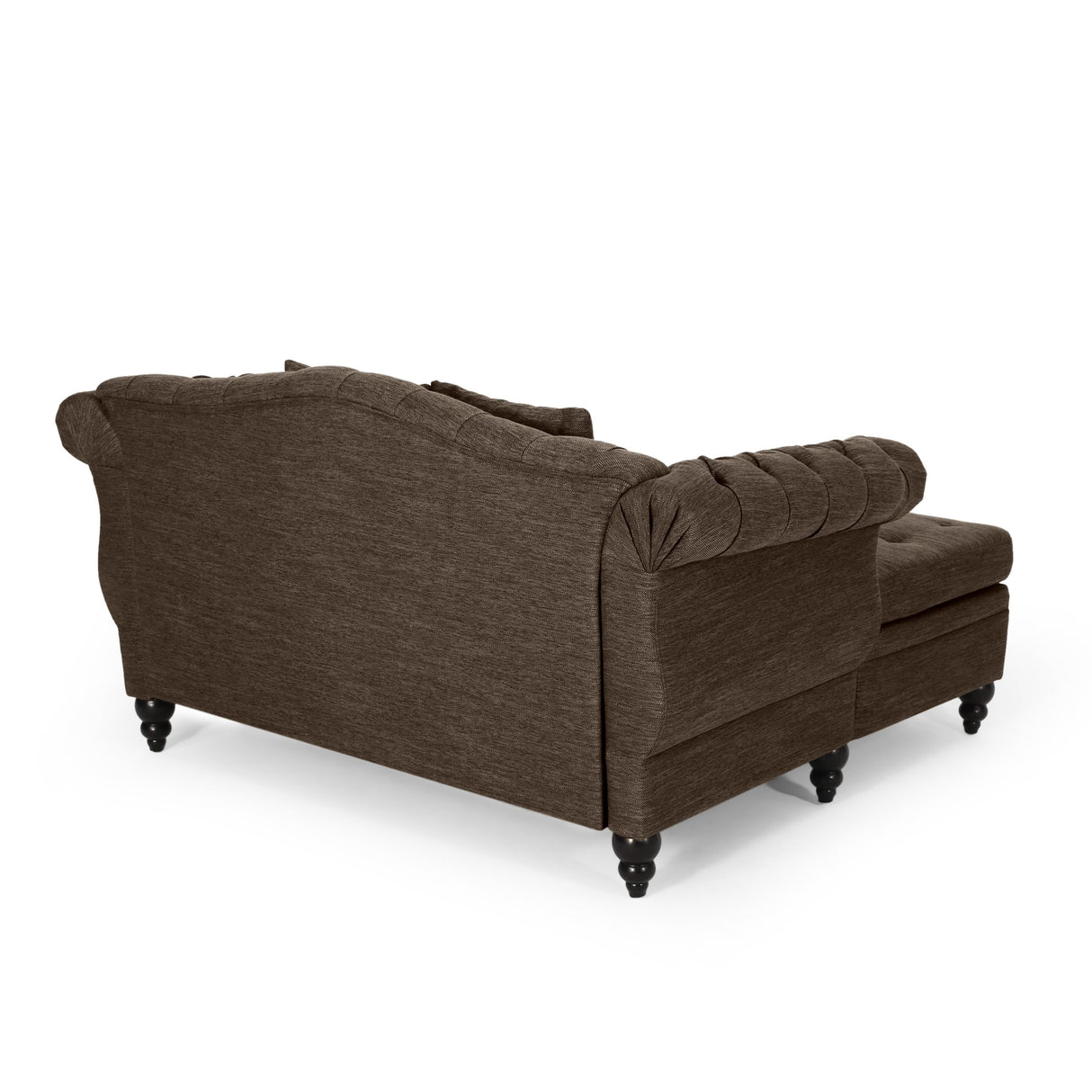 Christopher Knight Home Audrey 62.50" Oversized Lounge Chair, Tufted Loveseat Chaise, Scroll Armchair, Upholstered Loveseat Sofa Chair, Large Leisure Couch Bed, Sleeper Sofa for Living Room, Brown Christopher Knight Home