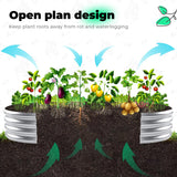 AHEONLAR Galvanized Raised Garden Bed Kit, Oval Large Metal Planter Box, Sturdy and Durable, Garden Boxes Outdoor Raised for Vegetables, Fruits, Flowers and Herbs, 4x2x1ft (Silver) AHEONLAR