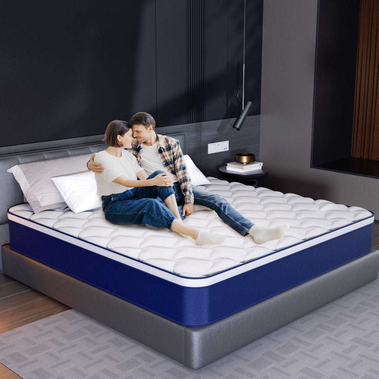 Queen Mattress - 12 inches Gel Memory Foam in a Box, Queen Size Mattress with Pocket Springs, Medium Soft, Pressure Relief & Motion Isolation, 100 Nights Trial, 60 * 80 Inch. Kesyup