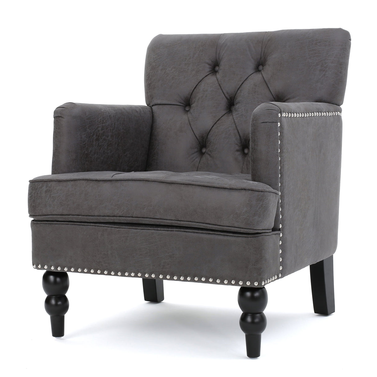 Christopher Knight Home Malone Tufted Club Chair, Slate 28D x 29.5W x 33.5H Inch Christopher Knight Home