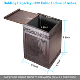Cremation Urns for Human Ashes Adult Male Female, Wooden Carved Cross Urns Box and Casket for Ashes Men Women Child, Pets Cat Dog Urn, Burial Funeral Memorial Urns for Ashes, Holds 222 Cubic Inch DGDCDV
