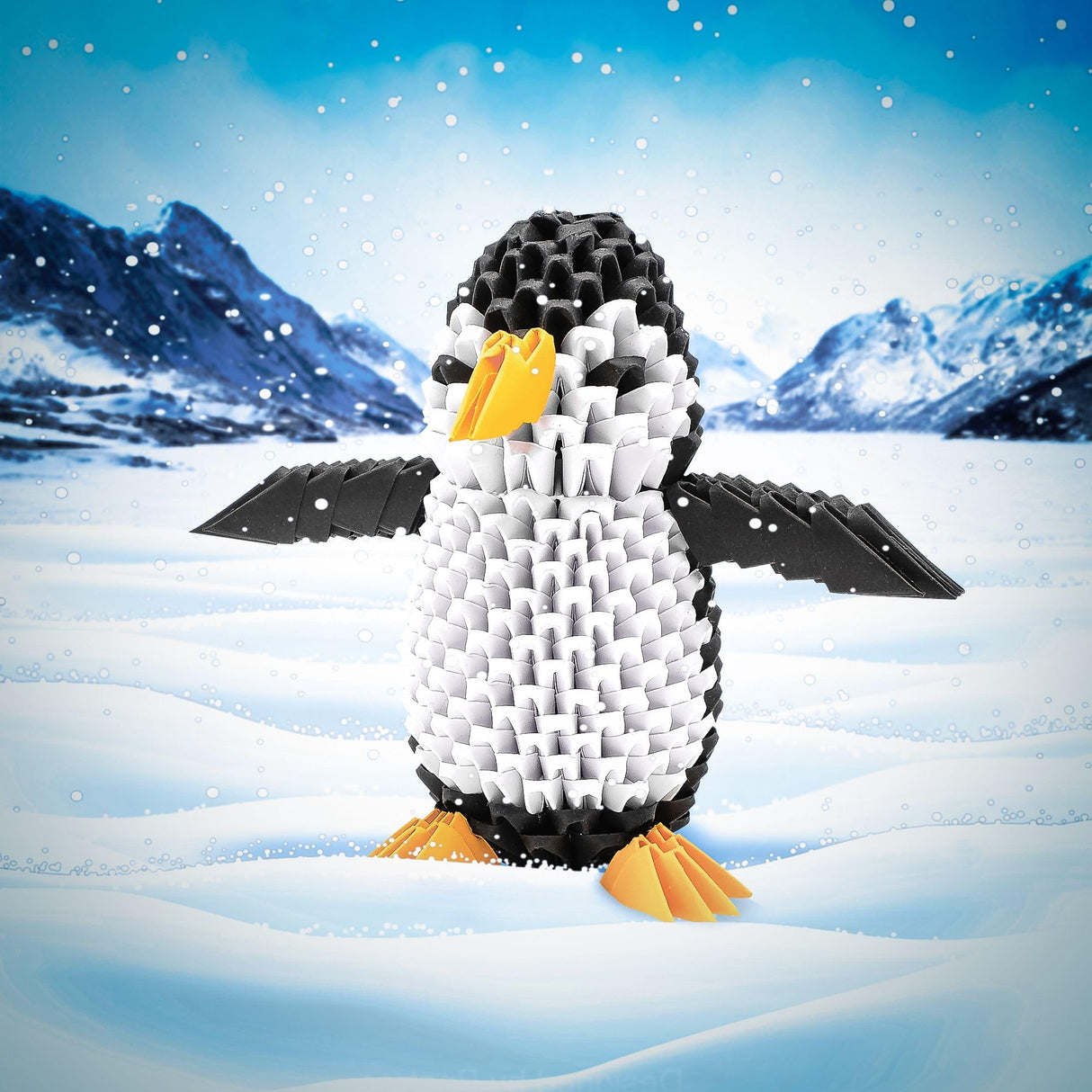 Creagami Penguin Origami Set: A 463-piece 3D Paper Crafting Kit for Ages 7 - Adult, Clear Creagami