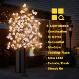 Uieke Cherry Blossom Tree, 6FT 96 Fairy Lights Artificial Lighted Tree for Home Inside Outdoor Spring Wedding Party Festival Decor, Warm White Uieke