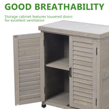 Outdoor Storage Cabinet & Potting Bench Table with Metal Top, Wooden Patio Furniture, Garden Workstation (Accent Grey, 36x31x17in) SoliWood