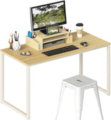 SHW Home Office 48-Inch Computer Desk, White/Oak SHW