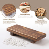 Wood Pedestal Soap Stand, Farmhouse Wood Riser, Soap Dish Holder/Tray Counter Decor for Bathroom Kitchen, Rustic Candle Plant Holder, Display Rectangular Decorative (Antique Walnut) GRID FORTE