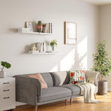 YUFLINX Floating Shelves for Wall,16’’Rustic Wood Wall Shelf for Room Decor/Storage/Display,Small Book Shelf,Wall Mounted Hanging Shelves for Bedroom, Bathroom, Living Room, Kitchen(White,Set of 4) YUFLINX