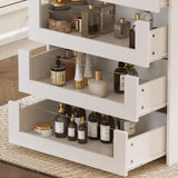 FUFU&GAGA Closet Island with Glass Top & 8 Drawers for Walk in Closet, Jewelry Display Cabinet Island with Glass Shelf, for Store Dressing Room Shop, 47.2”W x 23.6”D x 31.5”H FUFU&GAGA