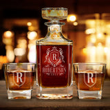 Personalized Whiskey Decanter Set - 5 Design Options - Custom Liquor 25 oz, 750ml Liquor Decanter w/Whiskey Glass Set Options, Birthday & Retirement Gifts for Men Lara Laser Works