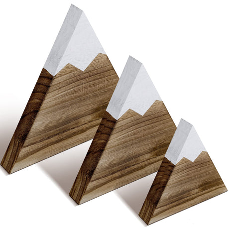 Maitys 3 Pcs 3 Size Mountain Shelf Decor Mountain Wooden Sign Farmhouse Wood Adventure Sign Woodland Nursery Decor Travel Table Centerpiece for Home(Dark Brown) Maitys