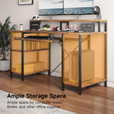 VERMESS 48Inch Computer Desk, Home Office Desks with Keyboard Tray, Gaming Desk with CPU Stand Shelf,Industrial Study Table Wide Writing Desk with Storage Shelves for 2 Monitors, Rustic Brown VERMESS