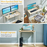 WOHOMO Folding Desk, Small Foldable Desk 31.5" for Small Spaces, Space Saving Computer Table Writing Workstation for Home Office, Easy Assembly, Oak WOHOMO