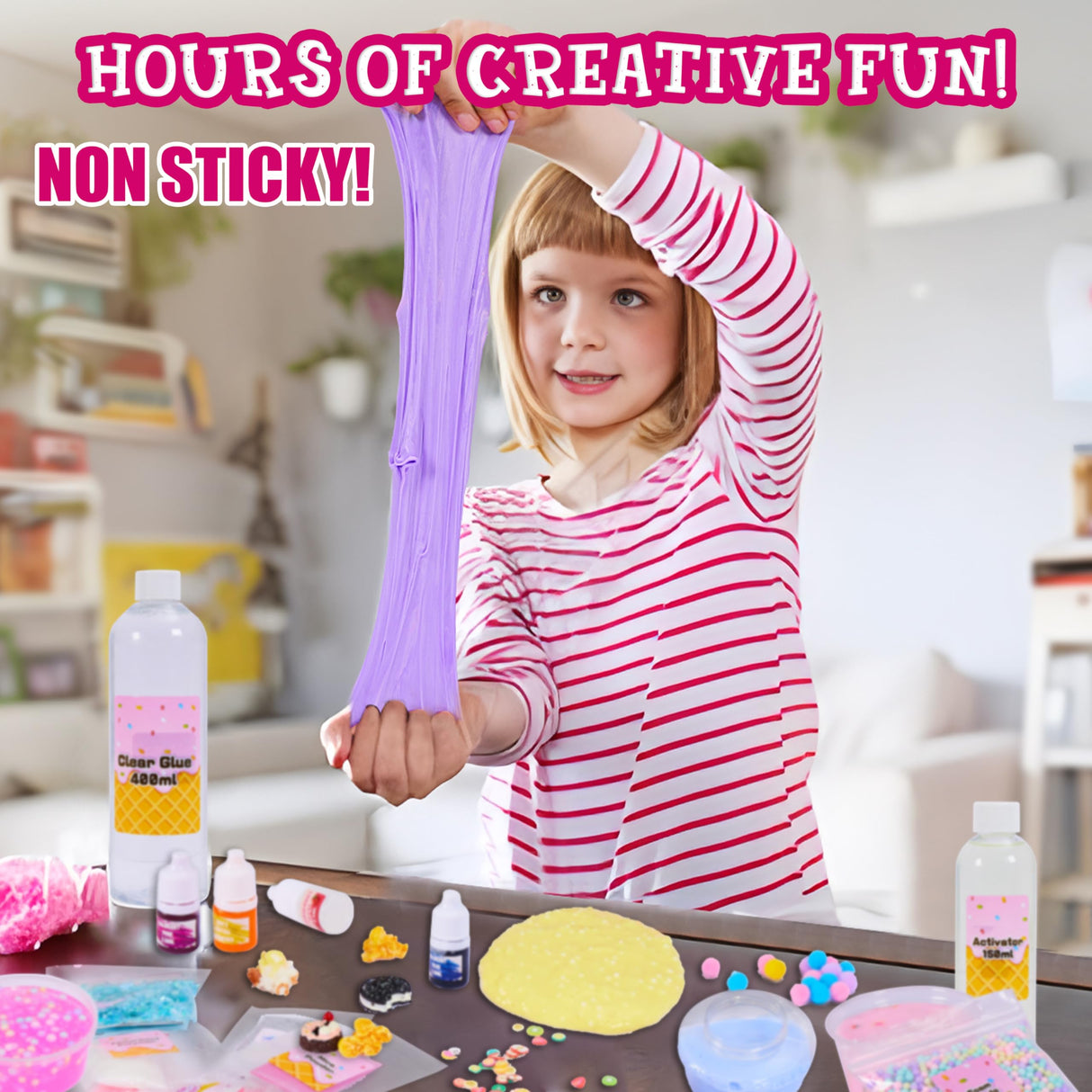 Unicorn Slime Making Kit for Girls - DIY Fluffy Slime Creation Kit with Super Birthday Party Favors Carolart