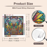 Anuver Butterfly Diamond Painting Kits for Adults, 5D DIY Diamond Art Kits for Beginners, Full Drill Diamond Painting Kits for Home Wall Decor, Stained Glass, 12x12 Inch Anuver