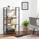 VASAGLE 4-Tier Rustic Brown & Black Bookshelf for Home & Office Storage VASAGLE