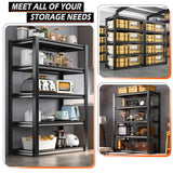 REIBII Garage Shelving Heavy Duty 2500LBS Storage Shelves 40" W Garage Shelves Heavy Duty Shelving Metal Shelves for Warehouse, Basement, Pantry, 40" W x 17.7" D x 72.2" H, 2Pack REIBII