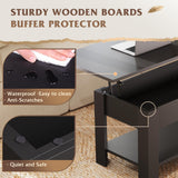 WLIVE Coffee Table, 39" Lift Top Coffee Table with Hidden Compartment, Storage Shelf and Lifting Top for Home Living Room, Office and Reception Room, Black WLIVE