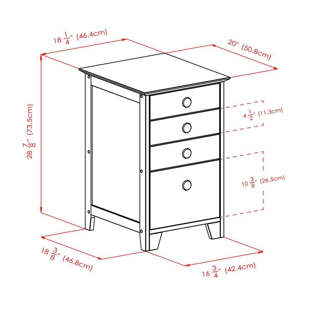 Winsome Studio File Cabinet, Honey Winsome