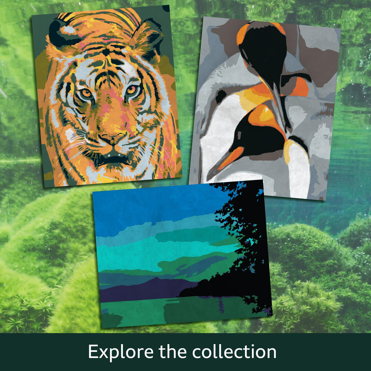 BBC Earth Canvas Board Paint by Numbers Tiger, 8 x 10-inch Canvas, Paint Palette, Paintbrush, Powder Paints, Kit for Adults Beginner, Painting Horizon Group USA