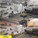 TOPTGO Overhead Garage Storage Rack,Garage Ceiling Storage Racks for Utility Bins,Overhead Tote Storage Rail System,Heavy Duty Ceiling Rack Storage Rails System Supports Most Bins(5 Pack for 4 Bins) TOPTGO