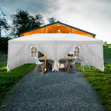 Outvita 10x20ft Pop Up Canopy with 6 SideWalls, Ez Pop Up Portable Instant Canopy Tent for Outdoor Events, Party, Wedding, Birthday,Graduation (White) Outvita