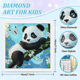 SENQAO Panda Diamond Art Kit for Adults with Frame Art and Crafts for Adults Ages 6-8 -10-12 Easy to DIY Diamond Art for Adults and Adult Beginners Home Wall Decoration 7.1x7.1inch SENQAO