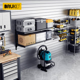 Brukid 2 Tier 1.3x4ft Garage Shelving Wall Mounted, 400 lbs Load Capacity，15.6x48inch per Shelf Height Cassette Adjustable Floating Shelves(Black) Brukid