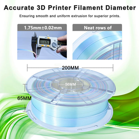 iBOSS Rainbow 3D PLA PRO Filament 1.75mm +/- 0.02 mm, 1KG Macaron Rainbow Silk PLA+ 3D Printer Filament Color Changing Rainbow Multicolor PLA+ 3D FDM Printers, Durable and Resistant PLA Plus iBOSS