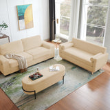 Halitaa 63" Loveseat Sofa, Modern Sherpa Love Seat Small Couch for Living Room Bedroom, 2 Seater Mini Comfy Couch Sofa for Home Office Small Spaces, Beige Halitaa